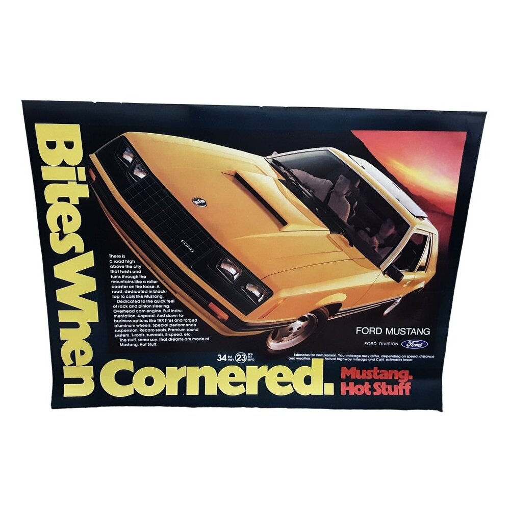 1981 Ford Mustang Bites When Cornered Hot Stuff Original Print Ad